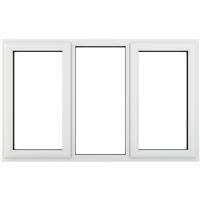 Crystal Casement uPVC Window Left & Right Hand Opening Fixed Centre 1770mm x 1040mm Clear Double Glazing in White