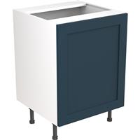 Kitchen Kit Flatpack Shaker Kitchen Cabinet Base Sink Unit Ultra Matt 600mm in Indigo Blue MFC