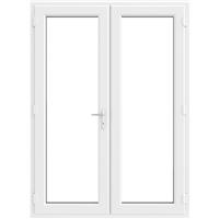 Crystal uPVC French Door Left Hand Master 1290mm x 2055mm Clear Triple Glazed in White