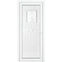 Crystal uPVC Front Door Small square glass Chatsworth White Left Hand 920 x 2090mm Obscure Glass 920 x 2090 x 70