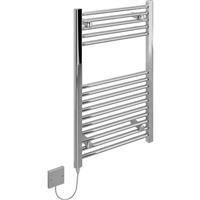 Kudox Electric Pre-Filled Flat Towel Radiator 800 x 500mm 200W in Chrome Steel