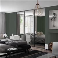 Spacepro Classic 3 Door Sliding Wardrobe Kit Graphite Framed Mirror 2672 x 2260mm in Grey Steel/Glass
