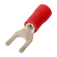 Fork Connectors 1.5 x 3.7mm (100 Pack) in Red