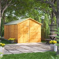 Power Windowless Apex Shed 20' x 8' in Natural Timber