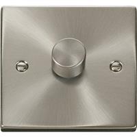 Click Deco Satin LED Dimmer 1 Gang in Chrome Stainless Steel