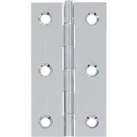 Eclipse Solid Drawn Hinge Polished 76mm (2 Pack) in Chrome Brass