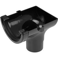 Aquaflow 112mm Half Round Stopend Outlet in Black PVCU