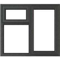 Crystal Casement uPVC Window Right Hand Opening Next To a Top Opener 905mm x 965mm Clear Double Glazing /White in Grey