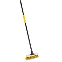 Bulldozer Dual Colour Stiff PVC Wooden Broom with Handle 11" (279mm) in Yellow