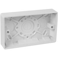 Scolmore Click Click Mode Moulded Box 2 Gang 25mm in White Plastic