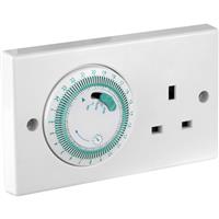 Greenbrook Electrical Greenbrook 24 Hour Mechanical Timer Socket in White