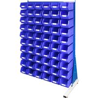 Barton Steel Louvre Panel Adda Stand with Blue Bins 1600 x 1000 x 500mm with 60 TC3 Blue Bins (60 Pk)