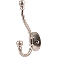Ball End Hat & Coat Hook Satin Nickel in Silver