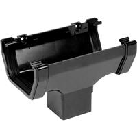 Aquaflow 114mm Square Line Running Outlet in Black PVCU