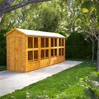 Power Apex Potting Shed 16' x 4' in Natural Timber