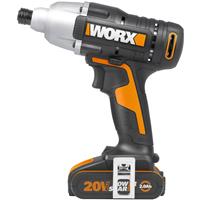 Worx WX291 20V Brushed Cordless Impact Driver 1 x 2.0Ah in Black Aluminium