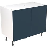 Kitchen Kit Flatpack J-Pull Kitchen Cabinet Base Unit Ultra Matt 1000mm in Indigo Blue MFC