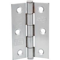 Perry Grade 7 Button Tip Fire Door Hinge 75mm Satin (2 Pack) in Chrome Steel