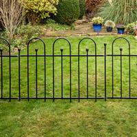 Apollo Easy Fit Fence Panel 92 x 121cm (6 Pack) in Black Galvanised Steel