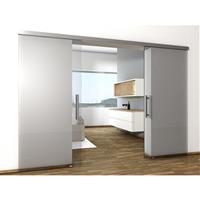Coburn Flexiglas 50 One Door System 1000mm - Satin Stainless Steel in Silver Stainless Steel/Rubber