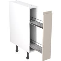Kitchen Kit Flatpack J-Pull Kitchen Cabinet Pull Out Base Unit Ultra Matt 150mm in Light Grey MFC