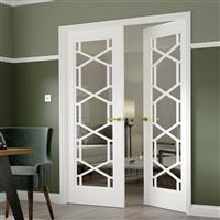 JB Kind Quartz Glazed Internal Door 35 x 1981 x 762mm in White Mdf