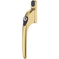 Yale PVCu Inline Lockable Window Handle in Polished Brass Zinc