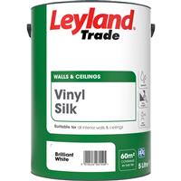 Leyland Trade Vinyl Silk Emulsion Paint 5L Brilliant in White