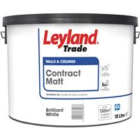 Leyland Trade Contract Matt Emulsion Paint 10L in Brilliant White
