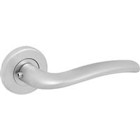 Serozzetta Cuatro Lever On Rose Door Handles Satin (Pair) in Chrome