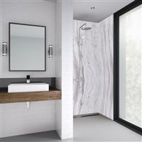 Mermaid Elite Tongue & Groove Shower Wall Panel Marmo Linea 2420mm x 600mm x 10mm in Marble Synthetic Waterproof Core
