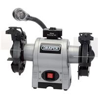 Draper 150mm 370W Heavy Duty Bench Grinder with Worklight 230V