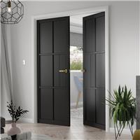 JB Kind Civic Internal Door 35 x 1981 x 610mm in Black Mdf