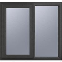 Crystal Casement uPVC Window Left Hand Opening Next To a Fixed Light 905mm x 965mm Obscure Triple Glazed /White in Grey