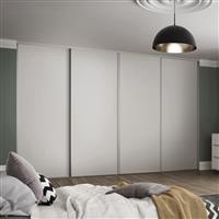 Spacepro Classic 4 Door Sliding Wardrobe Kit 2978 x 2260mm in Cashmere Steel/MFC