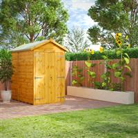 Powersheds Power Windowless Apex Shed 6' x 4' - Double Door in Natural Timber