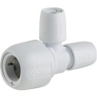 Hep2O Branch & One End Reduced Tee 22 x 10 x 10mm in White Plastic