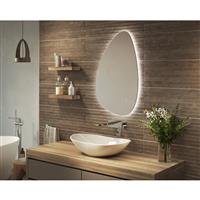 Sensio Mistral Teardrop LED Backlit Bathroom Mirror CCT 800 x 500mm in Silver Mirrored Glass