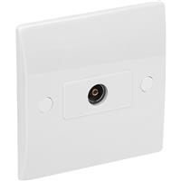 Axiom Low Profile Coaxial Socket 1 Gang in White Plastic