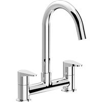 Deva Newland Sink Mixer Kitchen Tap in Chrome Brass