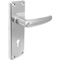 Hiatt Contract Aluminium Door Handles Lock Polished (Pair) in Silver