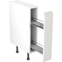Kitchen Kit Flatpack J-Pull Kitchen Cabinet Pull Out Base Unit Super Gloss 150mm in White MFC