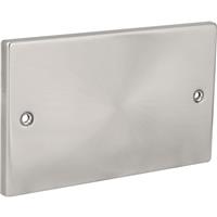 Click Deco Satin Blank Plate 2 Gang in Chrome Stainless Steel