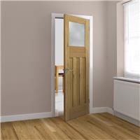 JB Kind Rustic DX Glazed Internal Door 35 x 1981 x 762mm in Oak Veneer