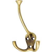 Triple Robe Hook Antique in Brass