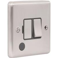 Wessex Electrical Wessex Brushed Stainless Steel Fused Spur 13A Switched in Silver