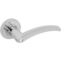 Serozzetta Tres Lever On Rose Door Handles Polished (Pair) in Chrome