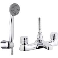Ebb and Flo Ebb + Flo Solva Taps Bath Shower Mixer in Chrome Rubber/Steel