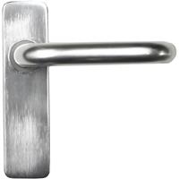 Lockworks Round Bar Aluminium Door Handle Latch Satin (Pair) in Chrome