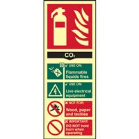 Centurion Photoluminescent Fire Extinguisher Sign CO2